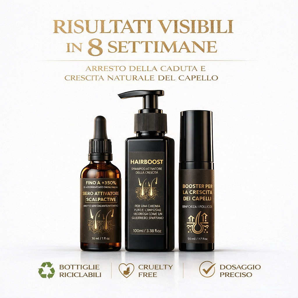 Hairboost - Protocollo Completo Anticaduta per Capelli Più Forti e Densi