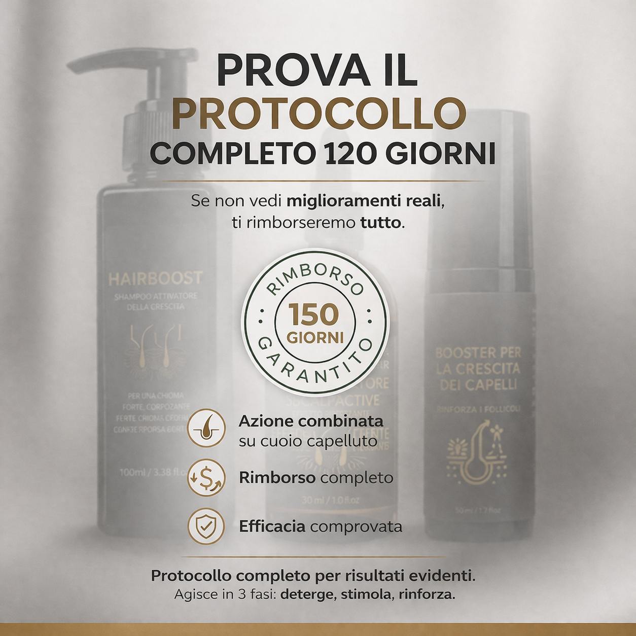 Hairboost - Protocollo Completo Anticaduta per Capelli Più Forti e Densi